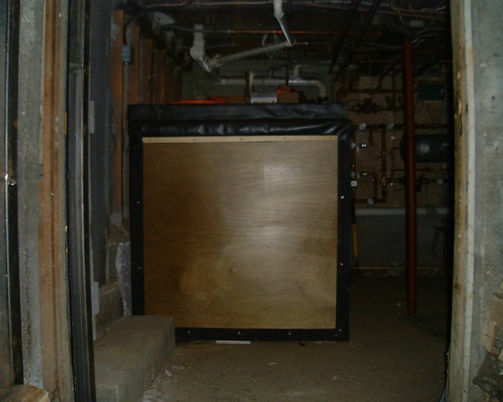 A thermal storage tank in the basement of a Maine home. 