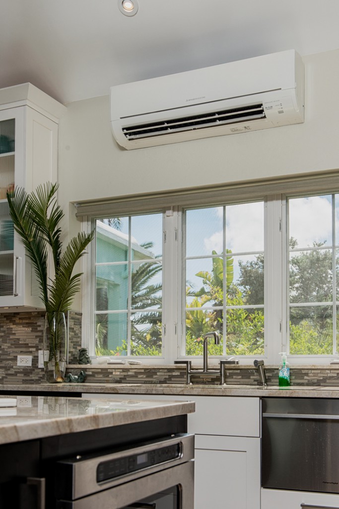 mitsubishi heat pump in kitchen